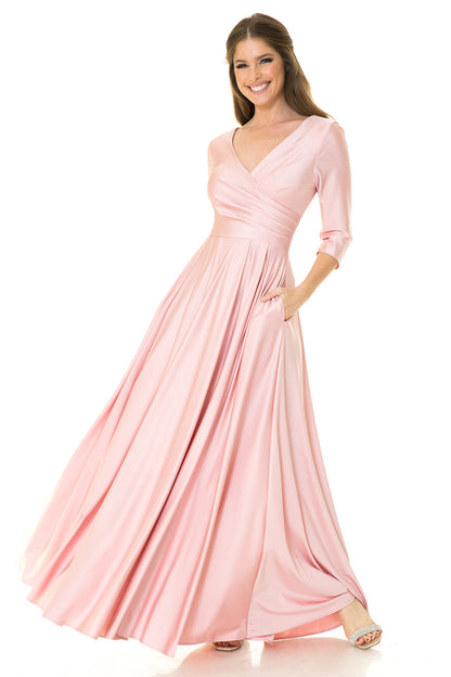 Long dress with 3/4 sleeve LN5243